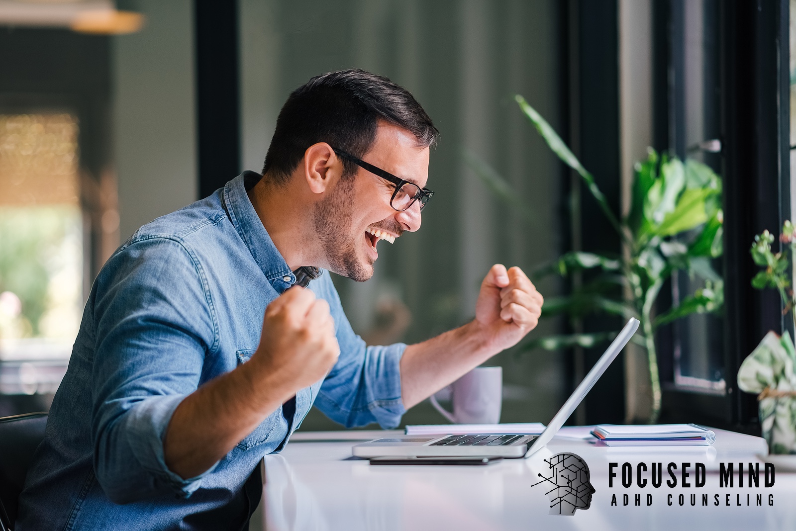 A man celebrated while looking at a laptop screen. If you’re experiencing any of the five signs of adult ADHD, know that you can overcome them. ADHD treatment in Cleveland, OH, can help you manage your symptoms with confidence. 