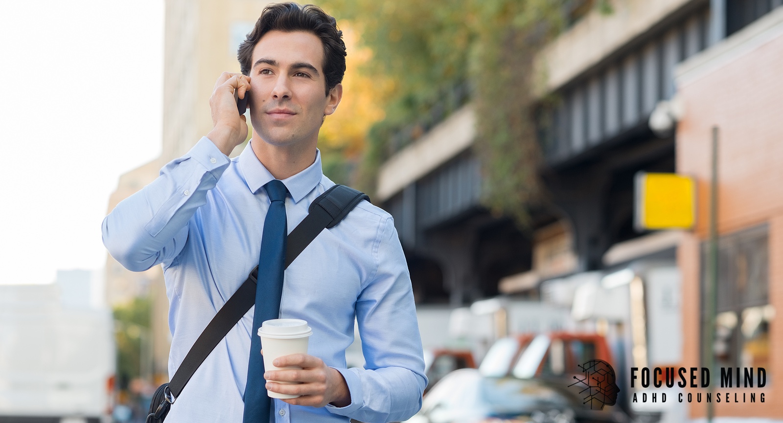 A confident businessman talks on his phone. Is ADHD-driven rumination quietly affecting your focus, relationships, and ability to stay present throughout your day? ADHD testing in Cincinnati, OH, can uncover what's driving your overthinking and help you move forward.